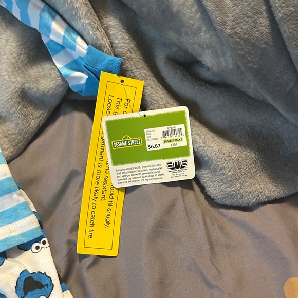 Sesame Street Blue Striped Cookie Monster 'Always Cool' Pajama Set - Picture 2 of 3